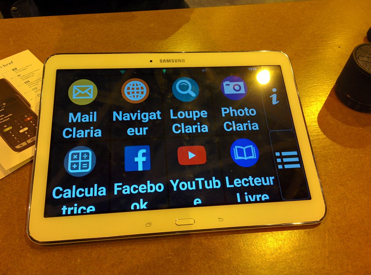 Application Claria Zoom sur tablette