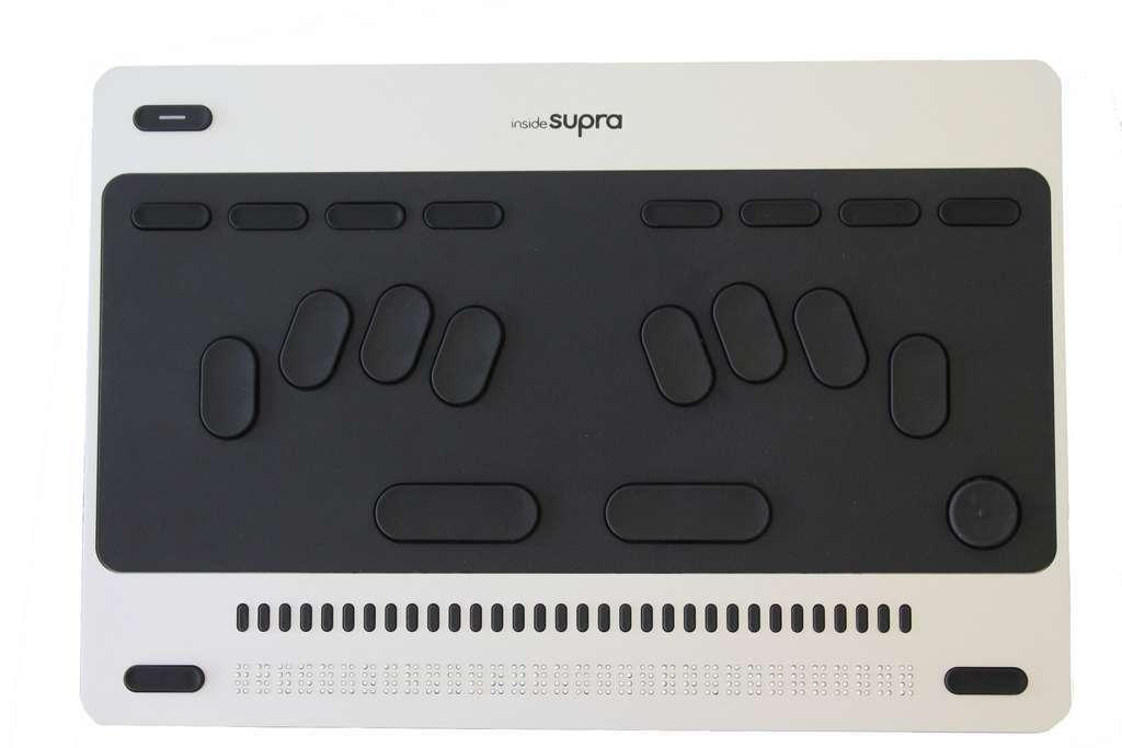 InsideSupra vue du dessus avec le clavier braille 10 touches et l'afficheur 32 caractères