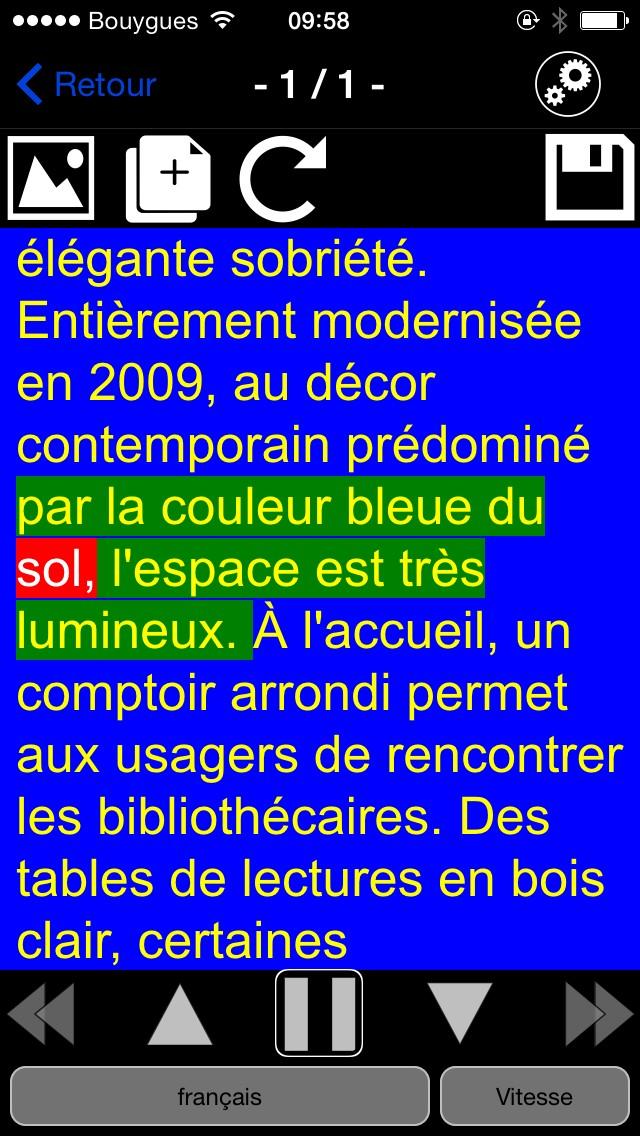 Capture écran application Knfb Reader